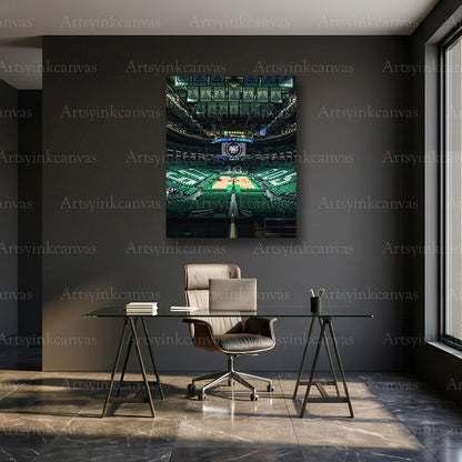 Boston Celtics 2024 NBA Finals TD Garden Championship Canvas Wall Art | Historic Arena Celebration