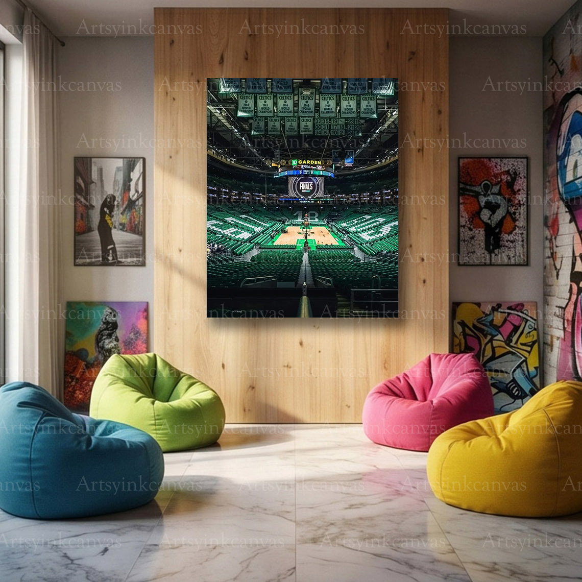 Boston Celtics 2024 NBA Finals TD Garden Championship Canvas Wall Art | Historic Arena Celebration