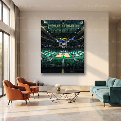 Boston Celtics 2024 NBA Finals TD Garden Championship Canvas Wall Art | Historic Arena Celebration