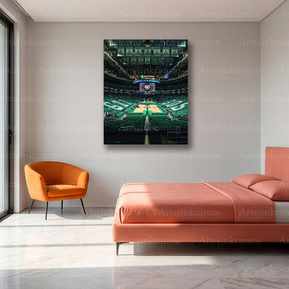 Boston Celtics 2024 NBA Finals TD Garden Championship Canvas Wall Art | Historic Arena Celebration
