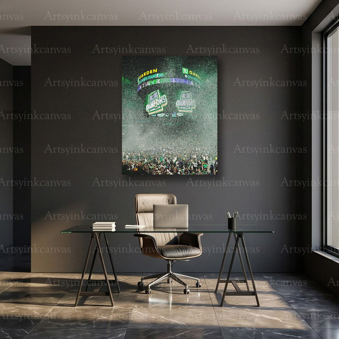 Boston Celtics 2024 NBA Finals Victory at TD Garden Canvas Wall Art | Championship Arena Celebration