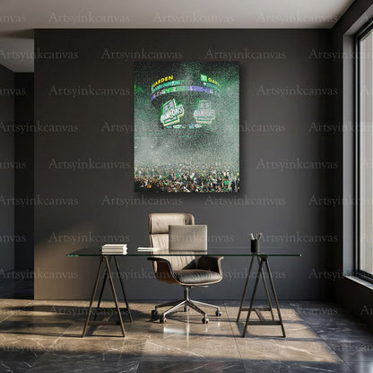 Boston Celtics 2024 NBA Finals Victory at TD Garden Canvas Wall Art | Championship Arena Celebration