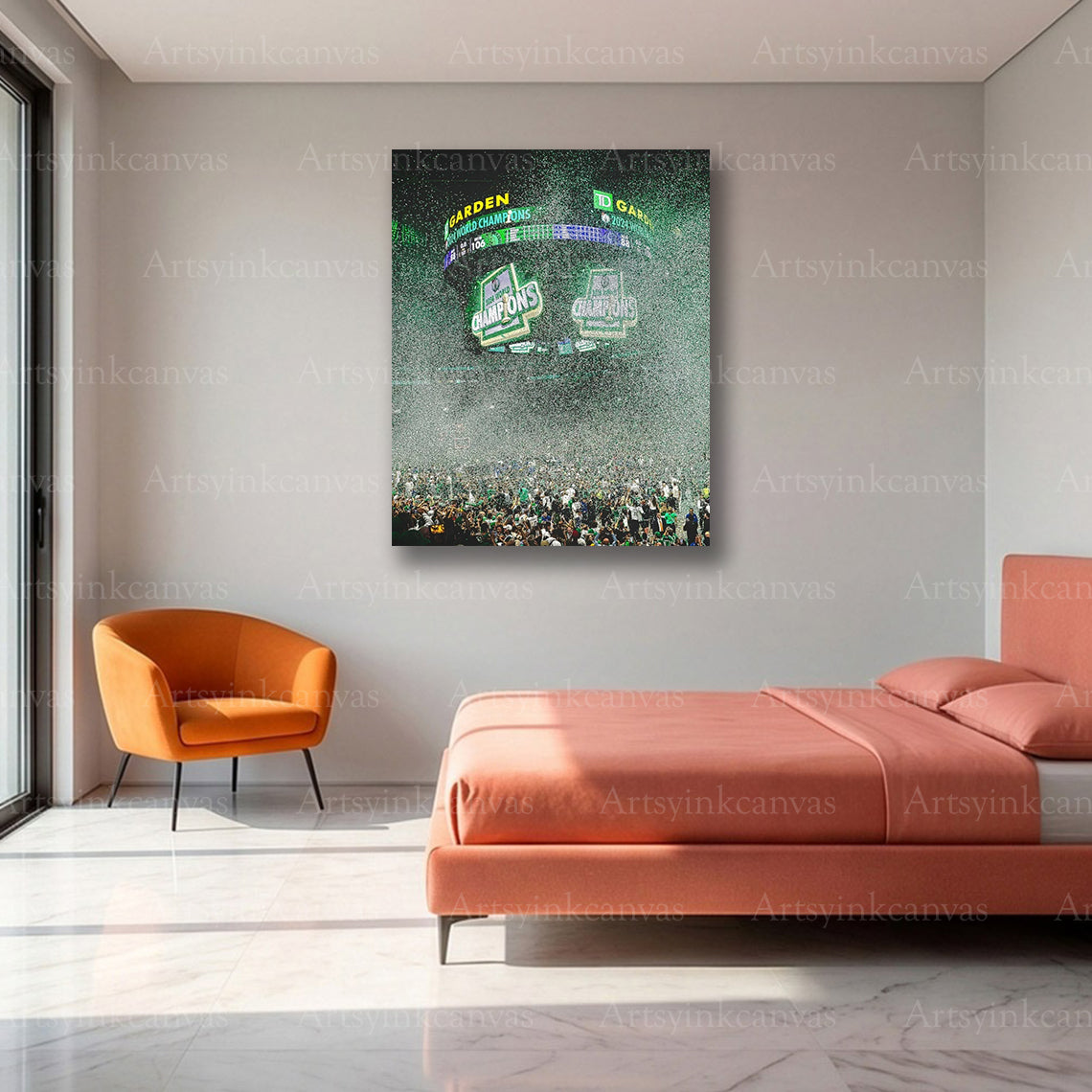 Boston Celtics 2024 NBA Finals Victory at TD Garden Canvas Wall Art | Championship Arena Celebration
