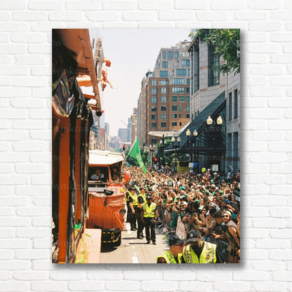 Boston Celtics Championship Parade Street Canvas Wall Art | 2024 NBA Finals Victory Celebration