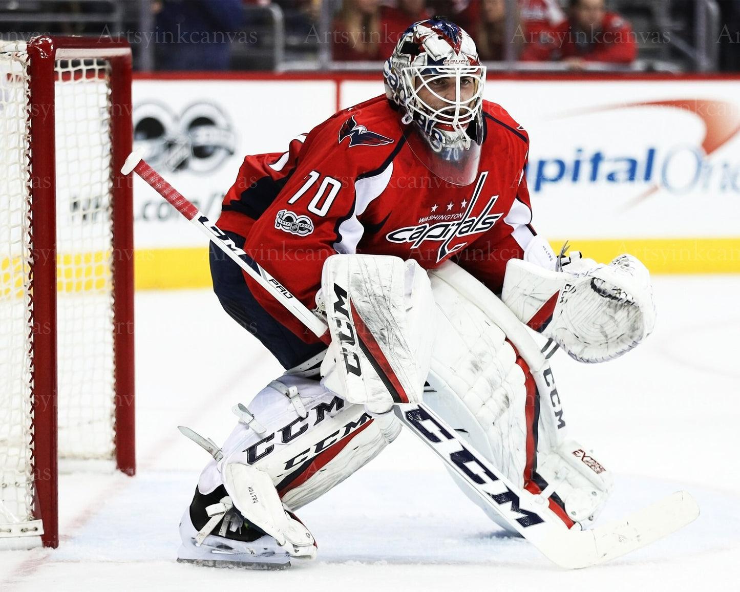 Braden Holtby in net stance canvas wall art