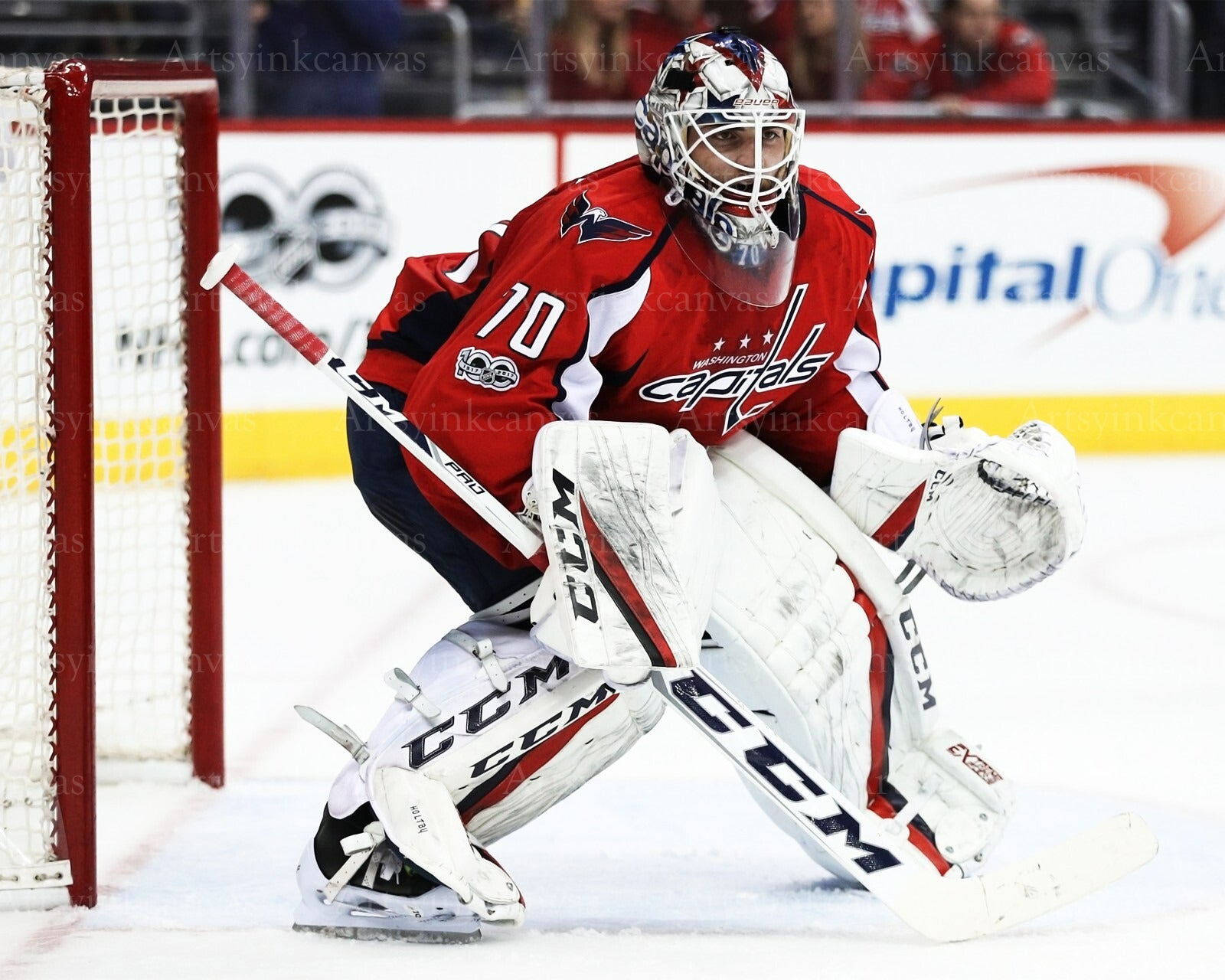 Braden Holtby in net stance canvas wall art
