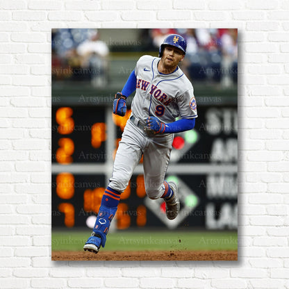 Brandon Nimmo Mets baseball action canvas print