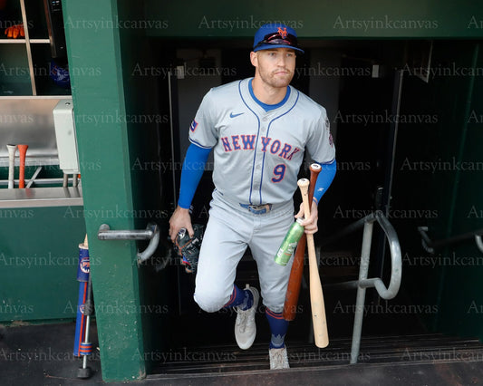 Brandon Nimmo walking out of the dugout New York Mets canvas wall art