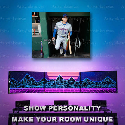 Brandon Nimmo entering field baseball artwork