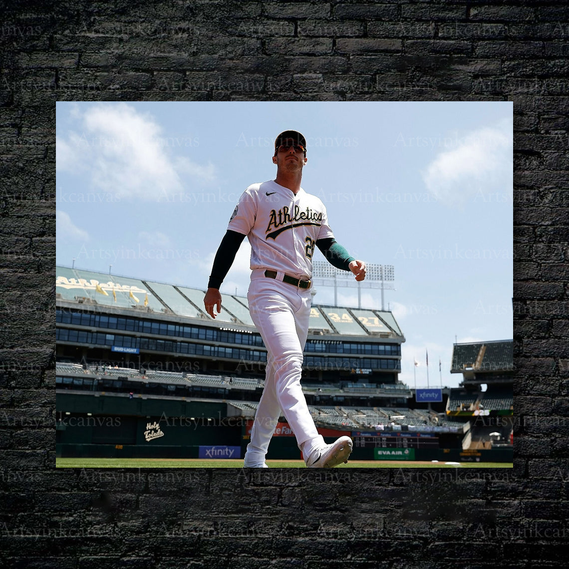 Brent Rooker Walkout on Game Day Oakland Athletics Canvas Wall Art