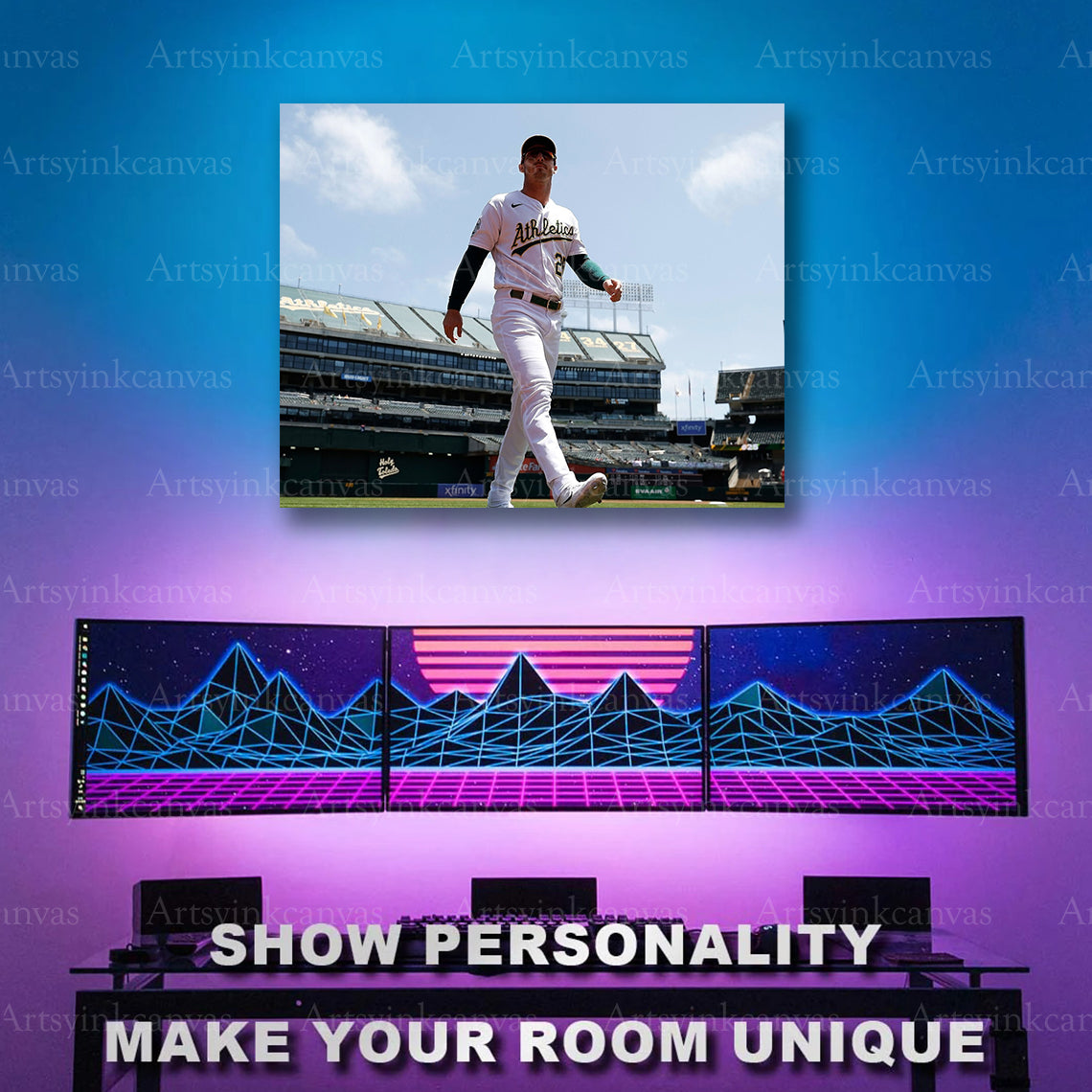 Brent Rooker Walkout on Game Day Oakland Athletics Canvas Wall Art