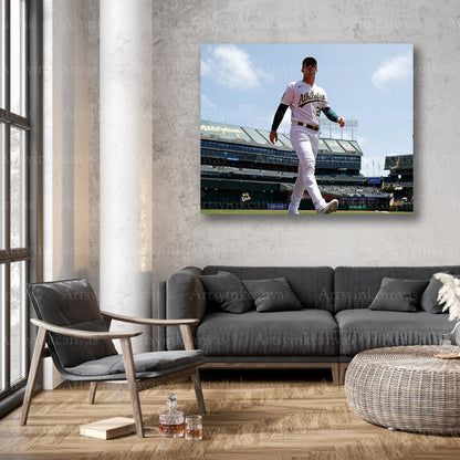 Brent Rooker Walkout on Game Day Oakland Athletics Canvas Wall Art