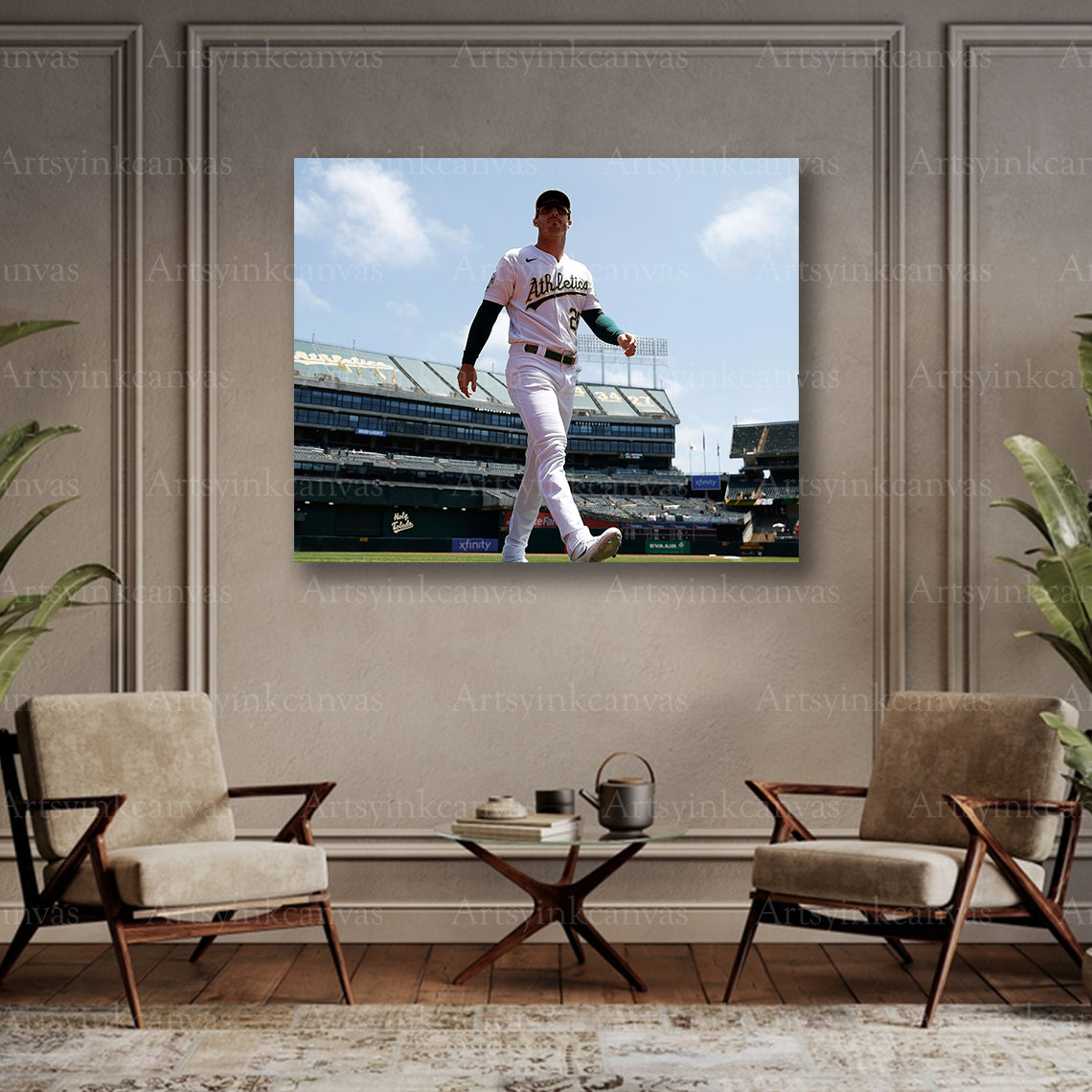 Brent Rooker Walkout on Game Day Oakland Athletics Canvas Wall Art
