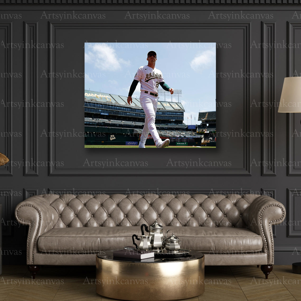 Brent Rooker Walkout on Game Day Oakland Athletics Canvas Wall Art