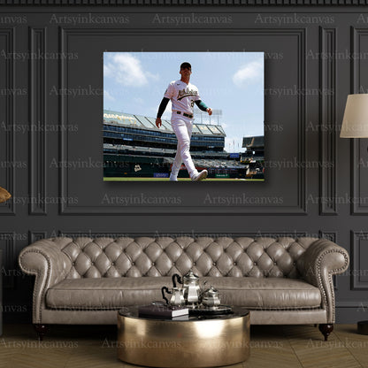 Brent Rooker Walkout on Game Day Oakland Athletics Canvas Wall Art