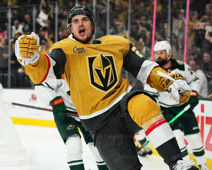Brett Howden goal celebration Vegas Golden Knights canvas wall art