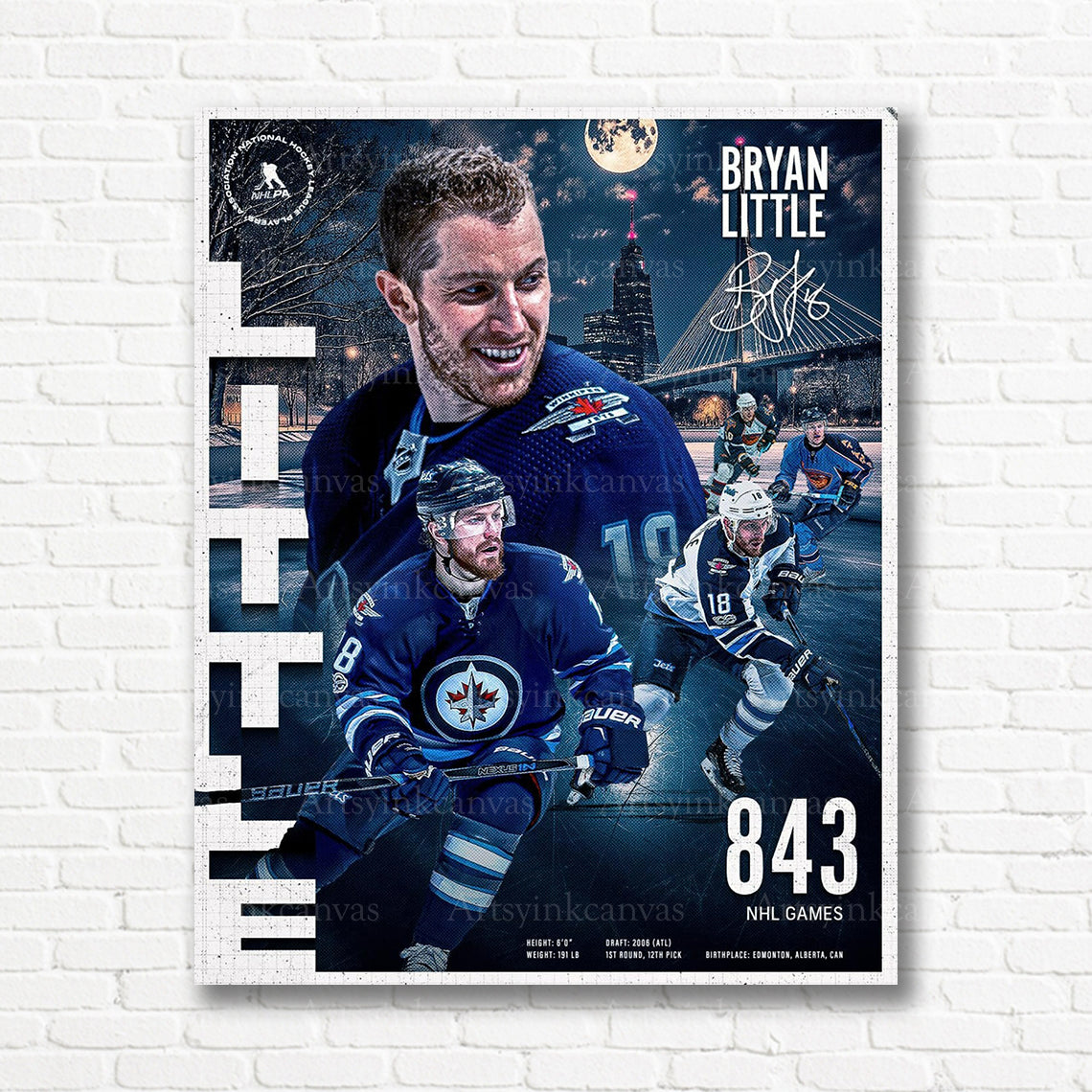 Bryan Little NHL career tribute canvas print