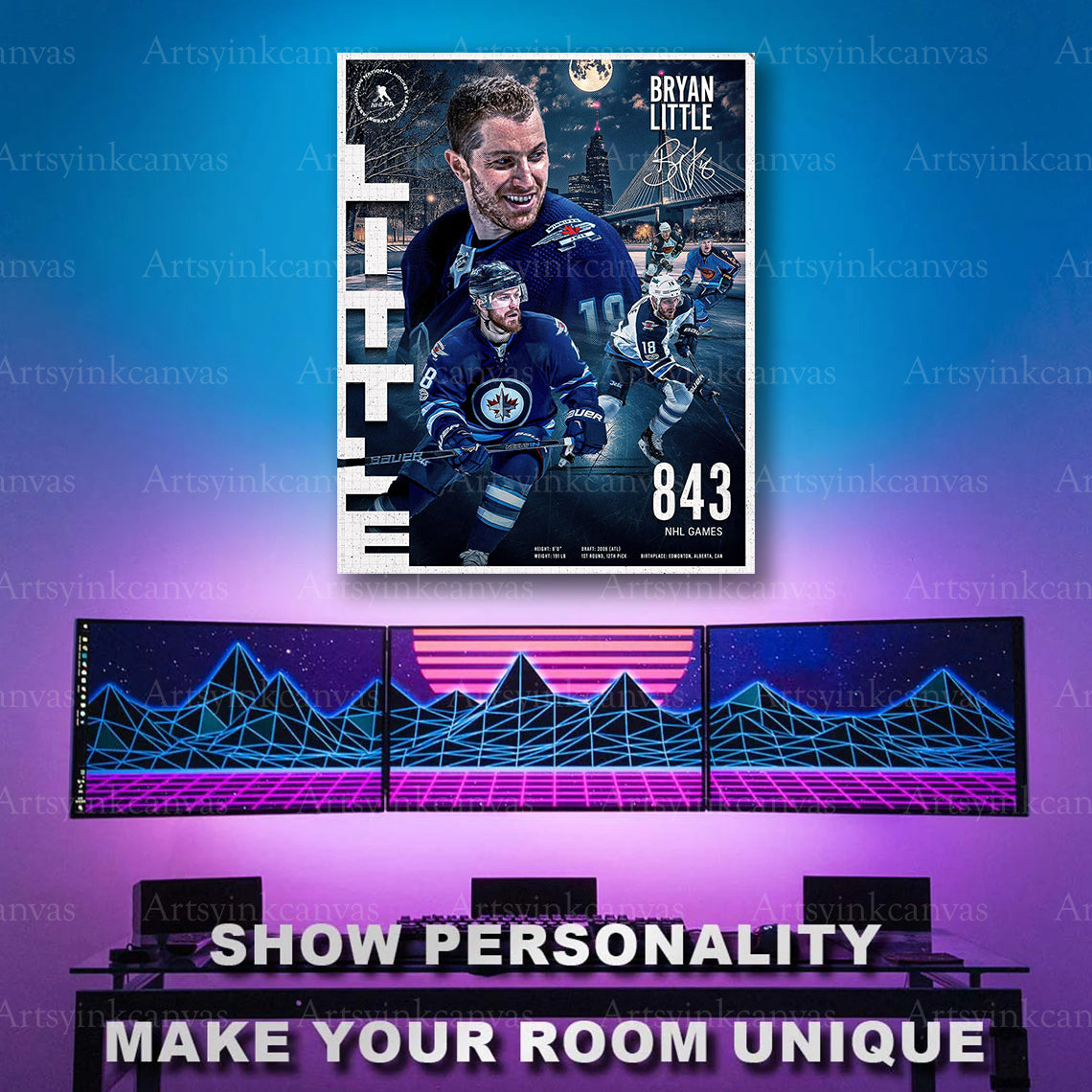 Winnipeg Jets Atlanta Thrashers hockey legend artwork