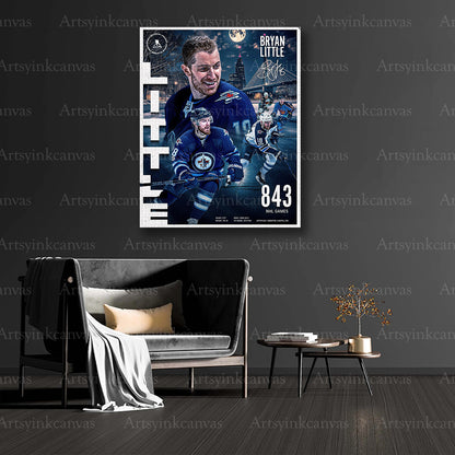 Classic NHL player career collage canvas