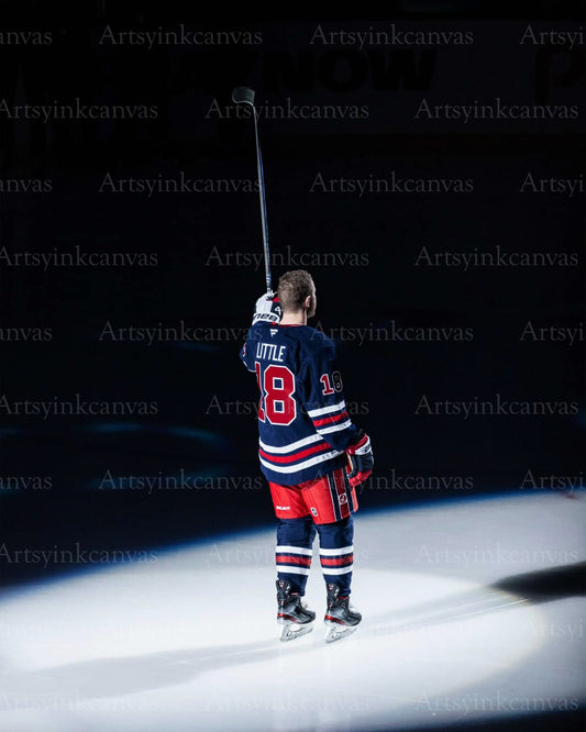 Bryan Little saluting the crowd Winnipeg Jets canvas wall art