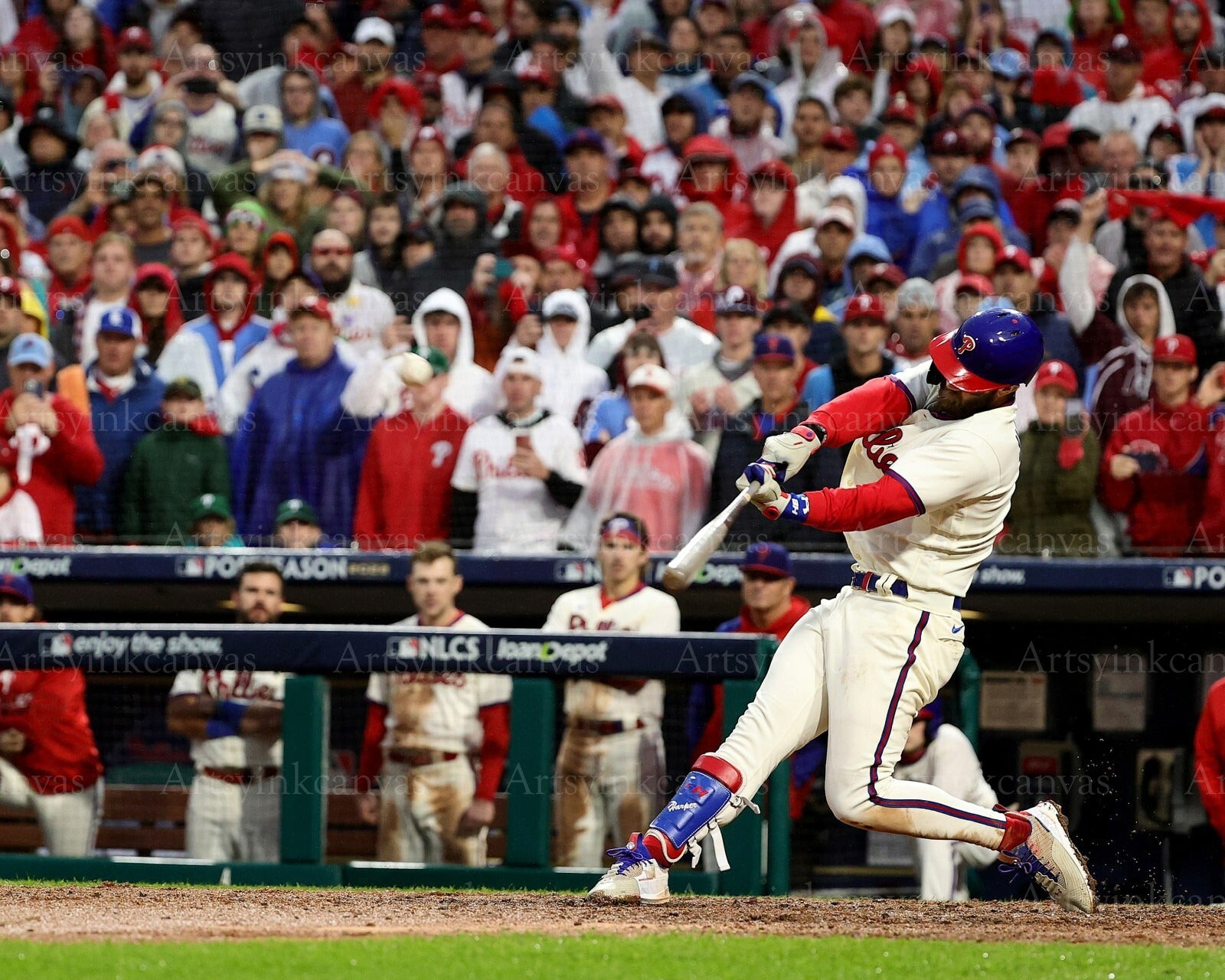 Bryce Harper 2022 NLCS Game 5 home run vs Padres canvas wall art