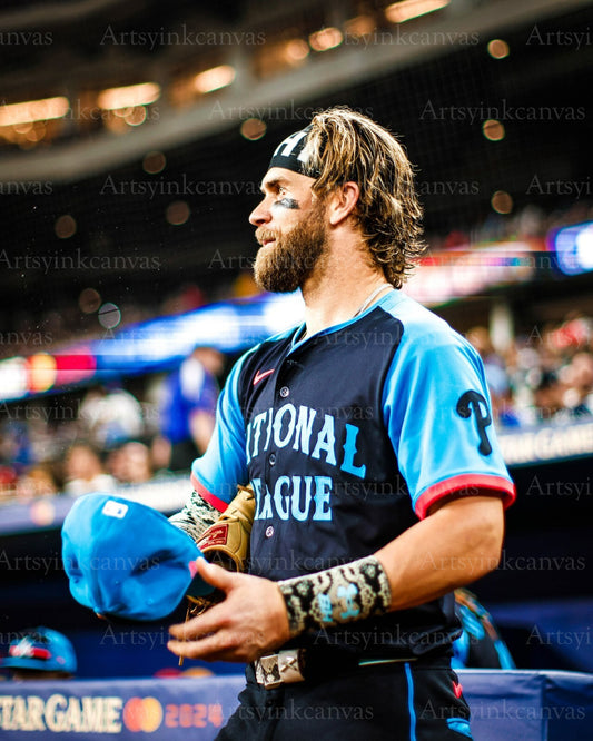 Bryce Harper 2024 MLB All-Star Game canvas wall art