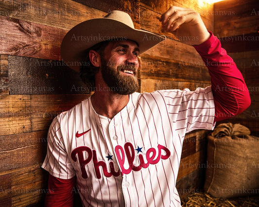 Bryce Harper 2024 MLB All-Star promo canvas wall art