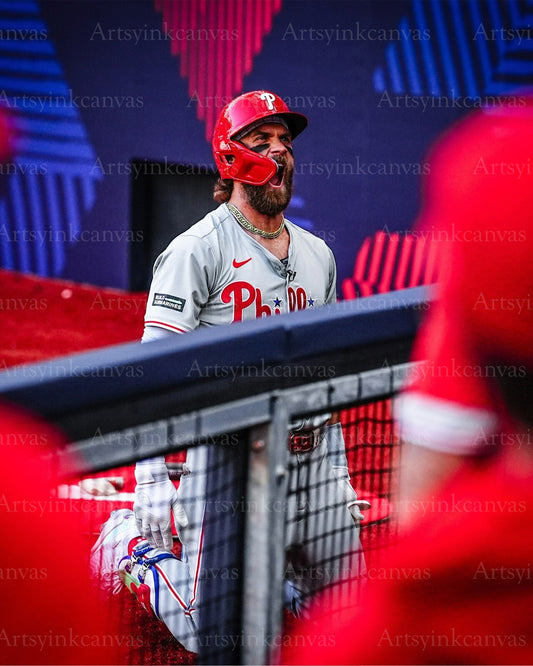 Bryce Harper home run canvas wall art