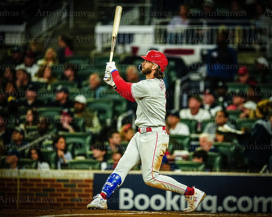 Bryce Harper home run vs Braves canvas wall art
