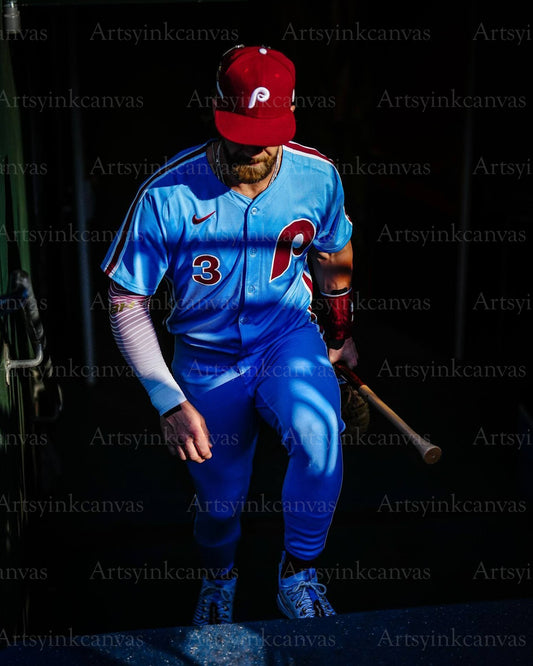 Bryce Harper powder blue canvas wall art