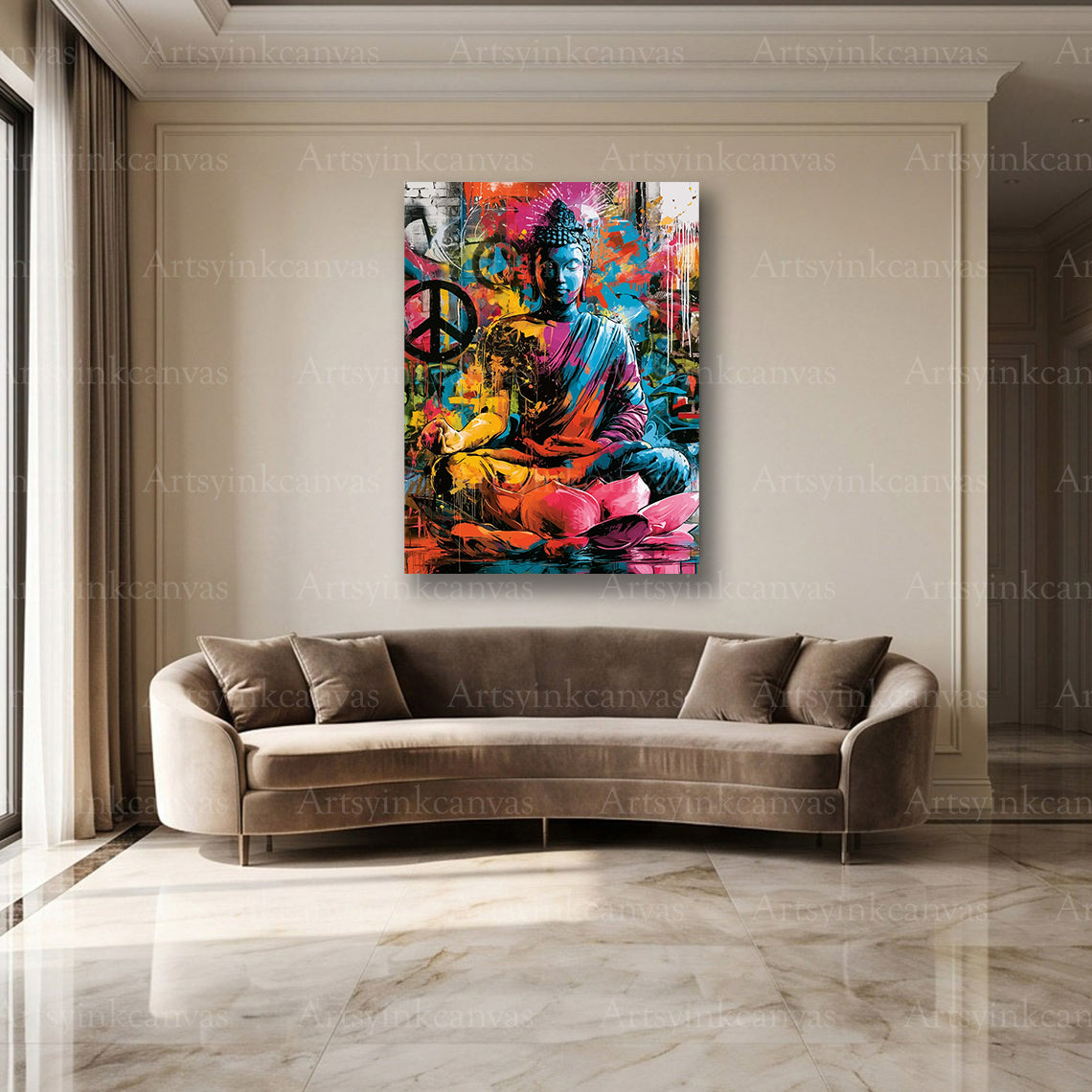 Buddha spiritual street art wall decor