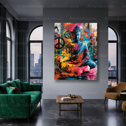Buddha contemporary meditation canvas art