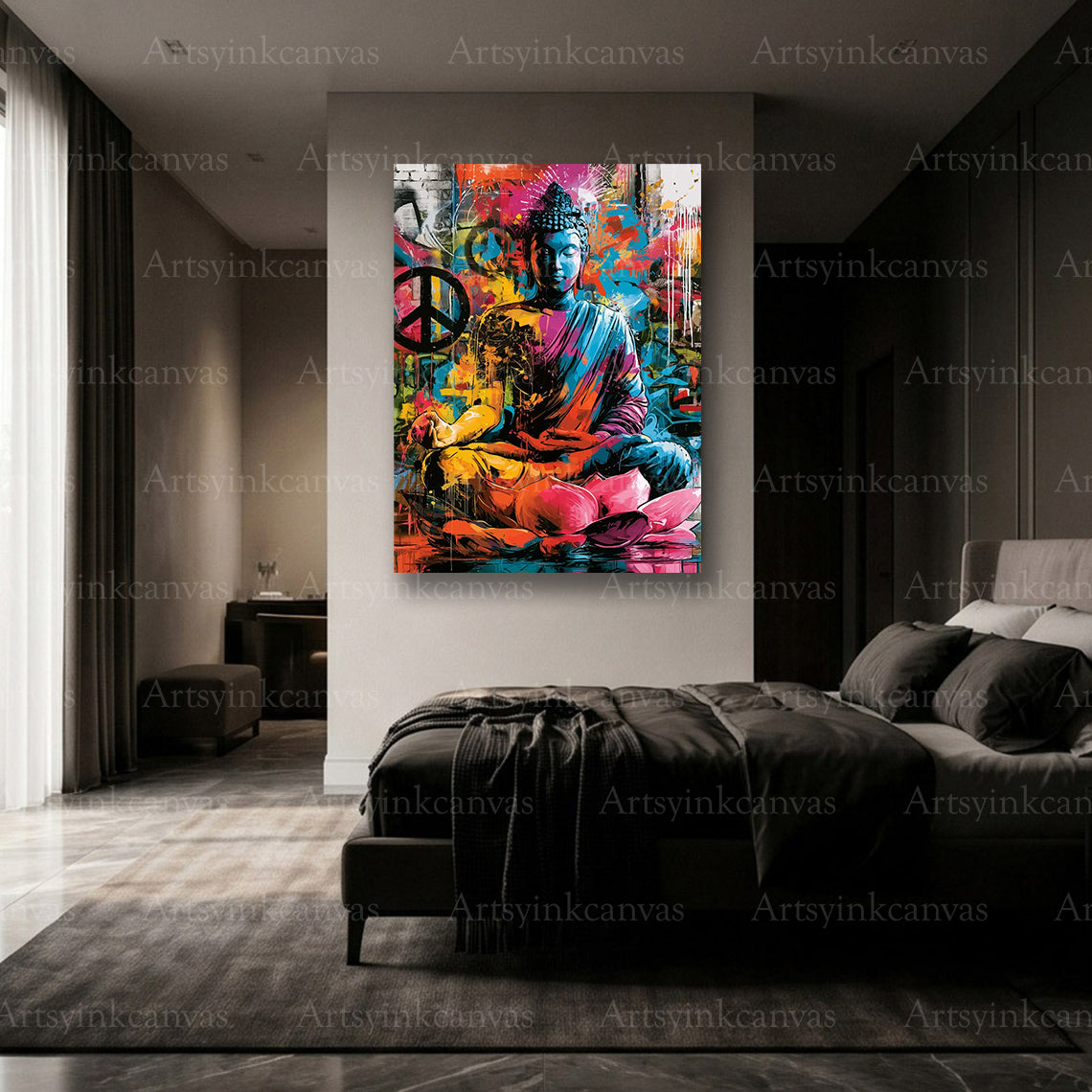Premium Buddha graffiti wall art