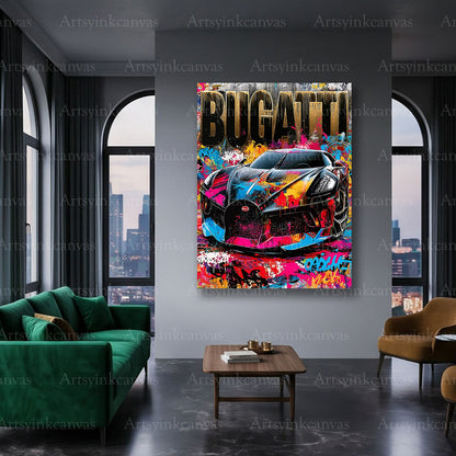 Bugatti Centodieci performance car canvas art