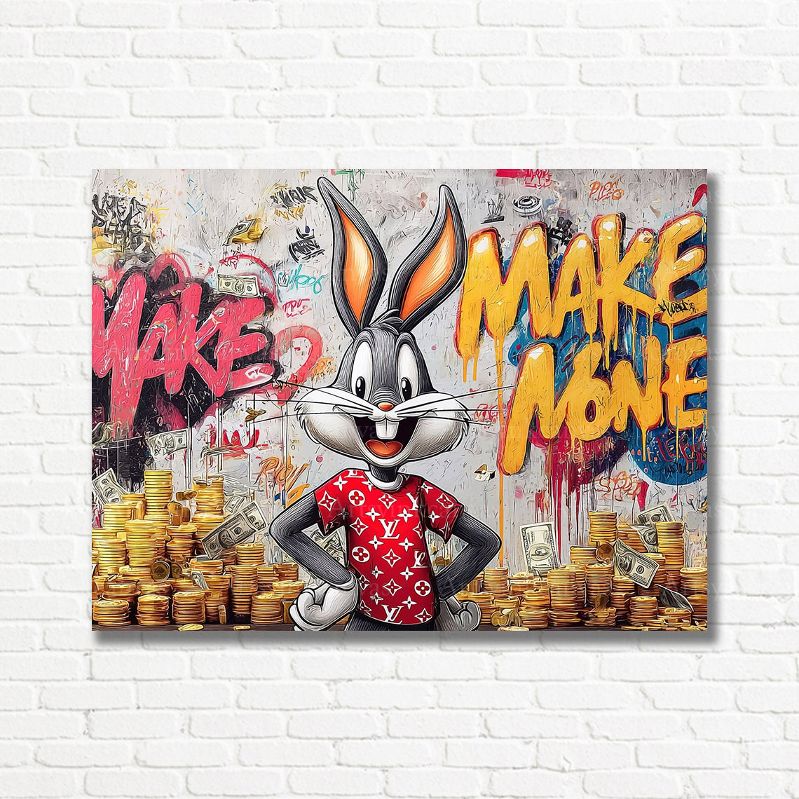 Bugs Bunny luxury gold artwork with bold graffiti styling