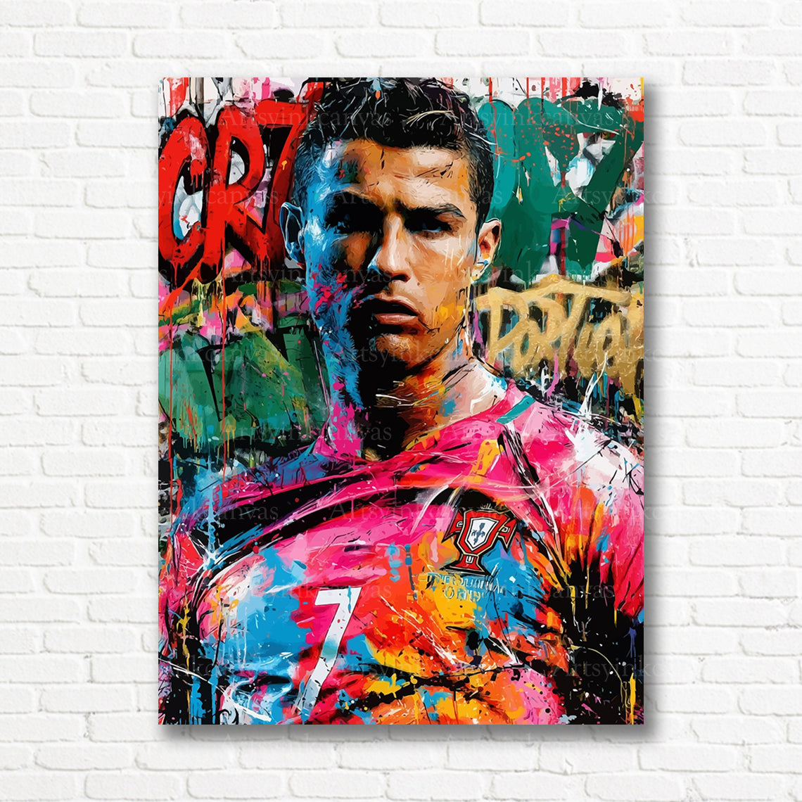 Cristiano Ronaldo CR7 graffiti canvas print