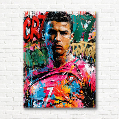 Cristiano Ronaldo CR7 graffiti canvas print