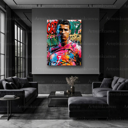Cristiano Ronaldo football graffiti artwork