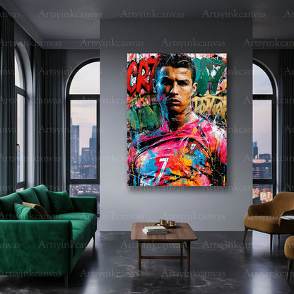 CR7 legendary soccer canvas art
