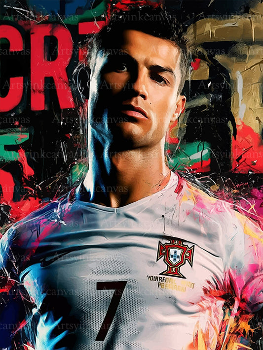 CR7 soccer canvas wall art