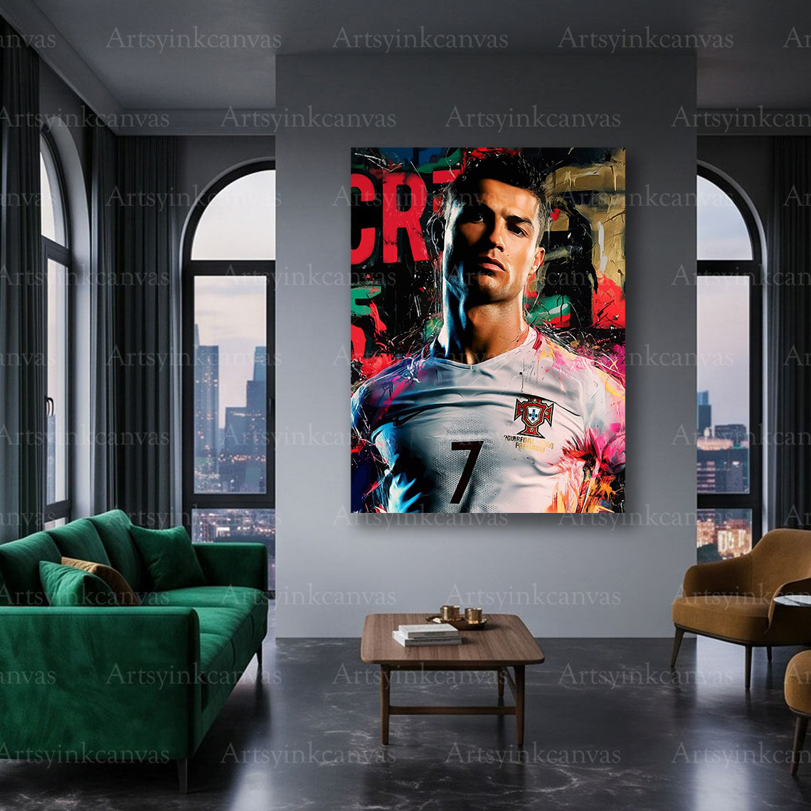 CR7 Portuguese football canvas art