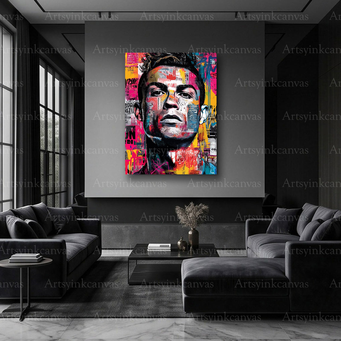 CR7 street art inspired canvas