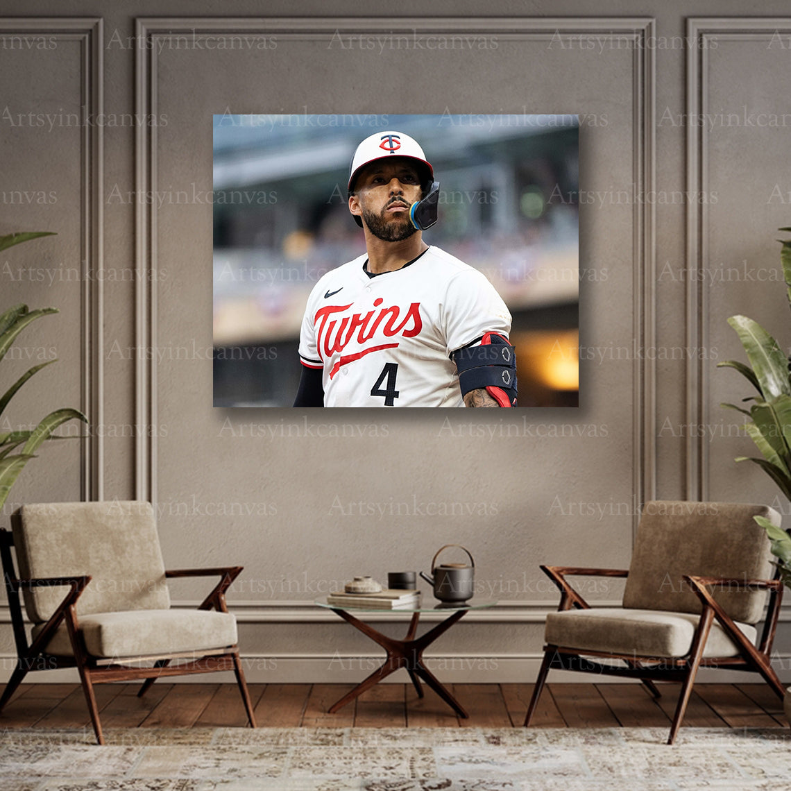Twins star player collector canvas art