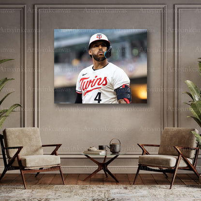 Twins star player collector canvas art