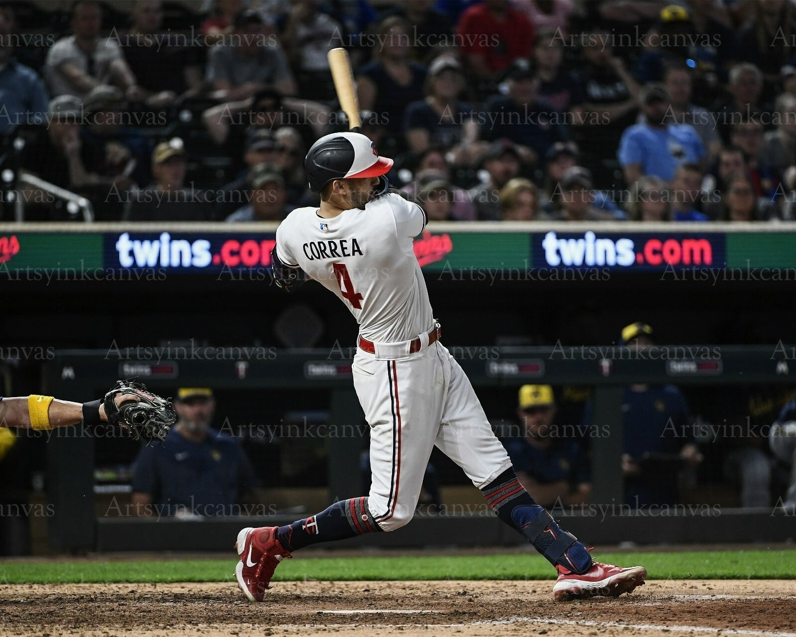 Carlos Correa swinging at bat Minnesota Twins canvas wall art
