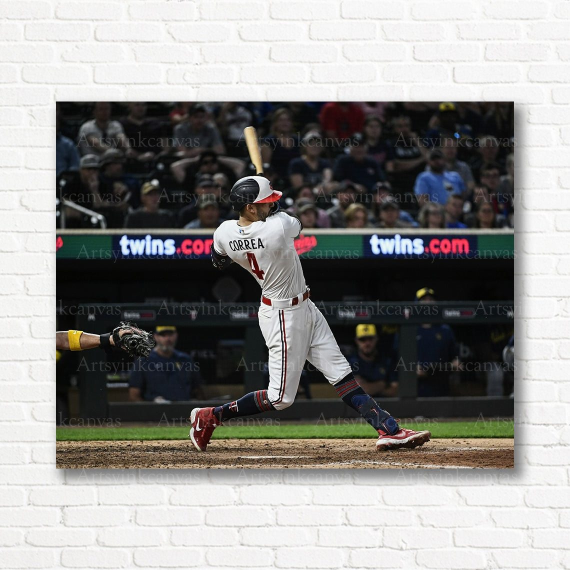 Carlos Correa Twins batting action canvas print
