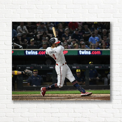 Carlos Correa Twins batting action canvas print