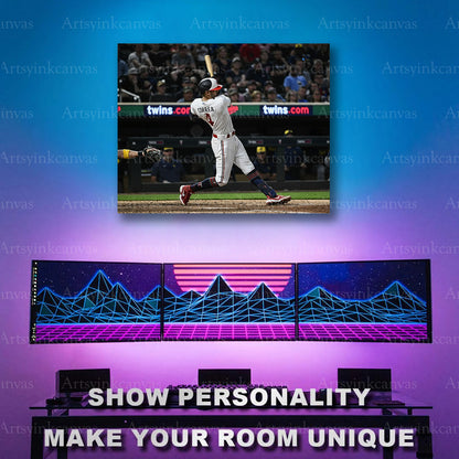 Minnesota Twins Carlos Correa baseball swing artwork