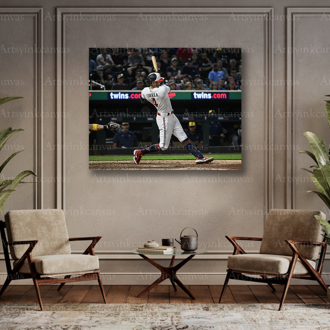 Twins star player swing collector canvas