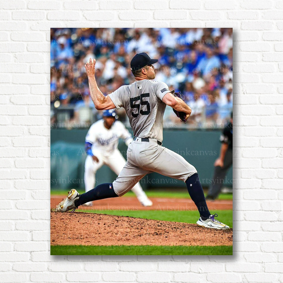 Carlos Rodón Yankees pitching motion canvas print